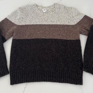 Gap Pullover Sweater,Men's Medium,Donegal Stripe,Mid-Brown,Striped,Jumper